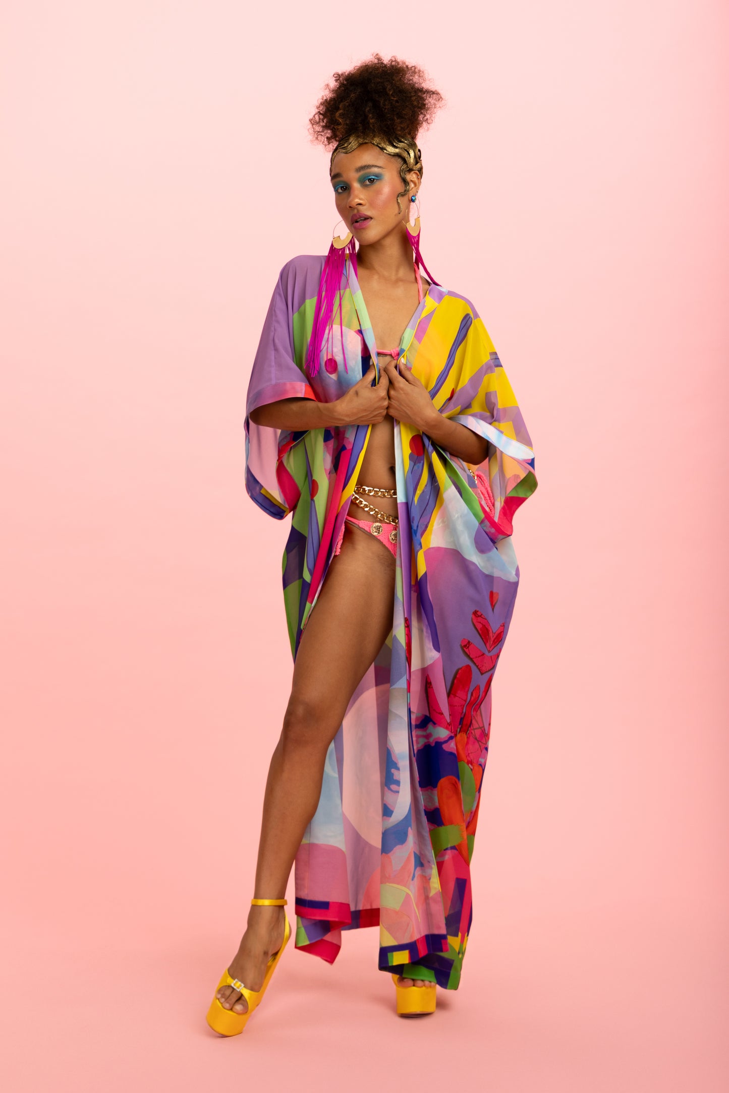 Pink Chiffon Kimono