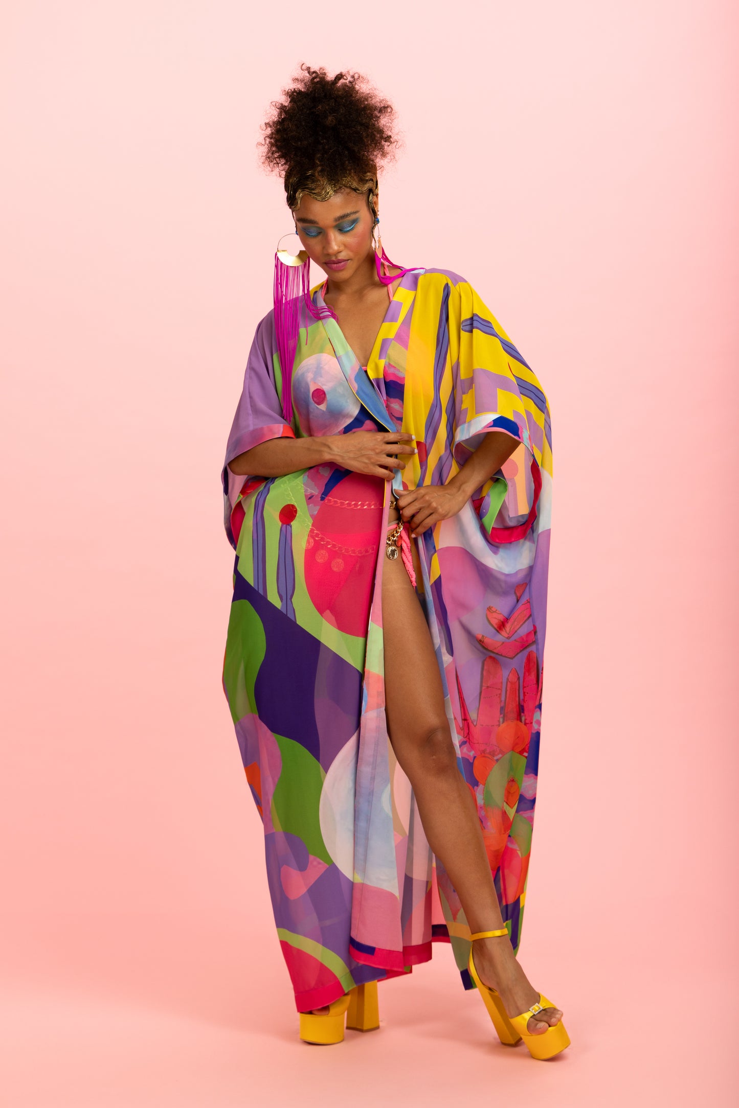 Pink Chiffon Kimono