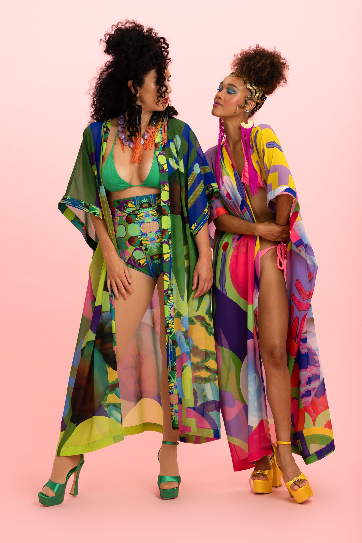 Green Chiffon Kimono