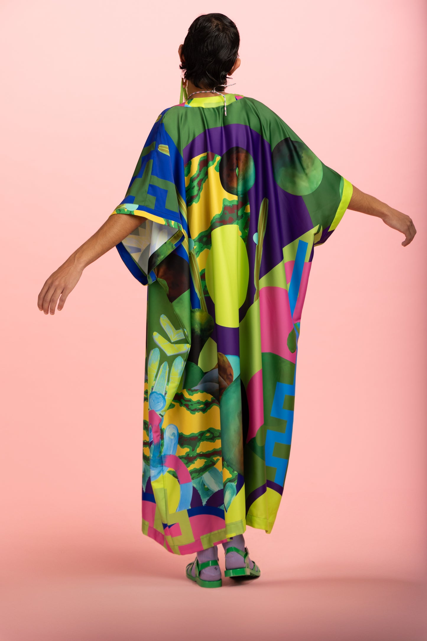 Green Satin Kimono