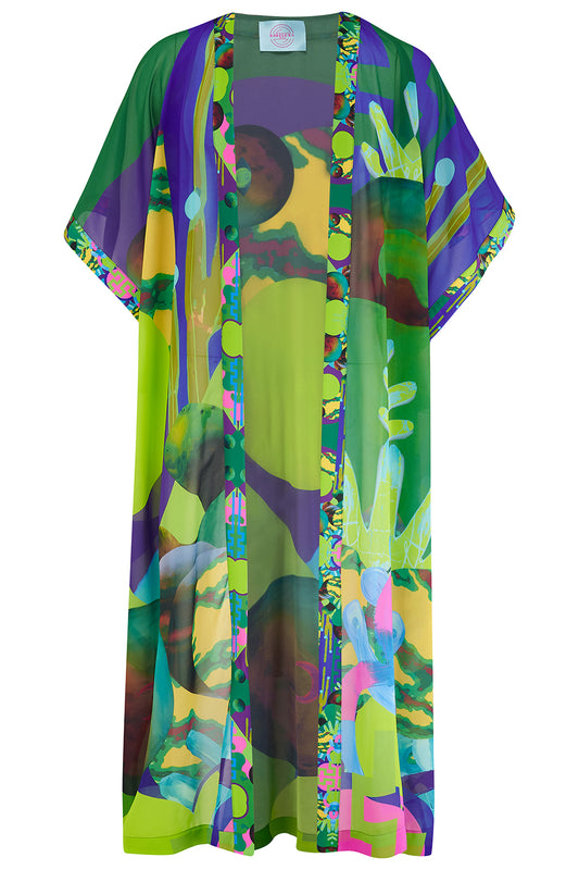 Green Satin Kimono