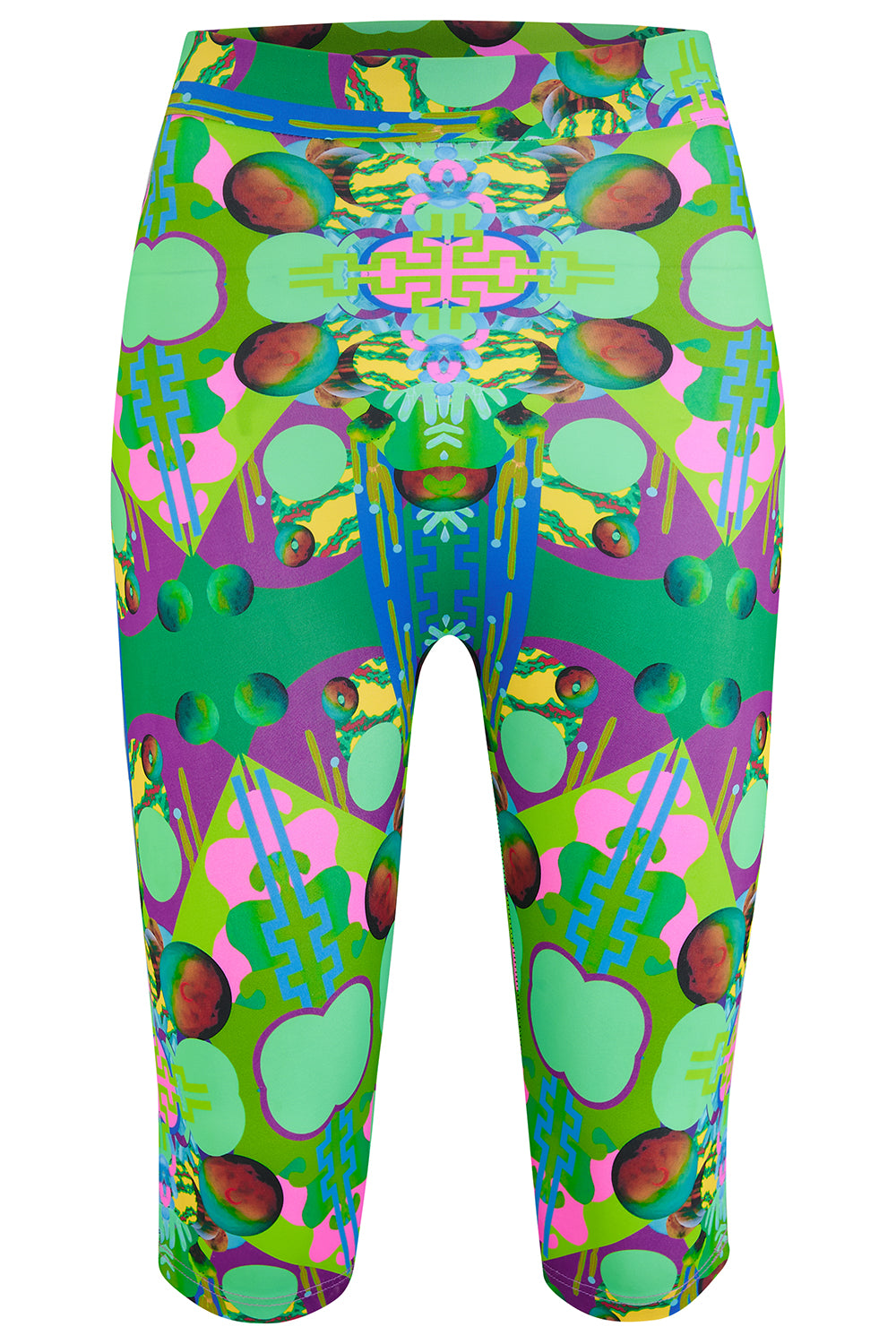 Green High Waisted Cycling Shorts