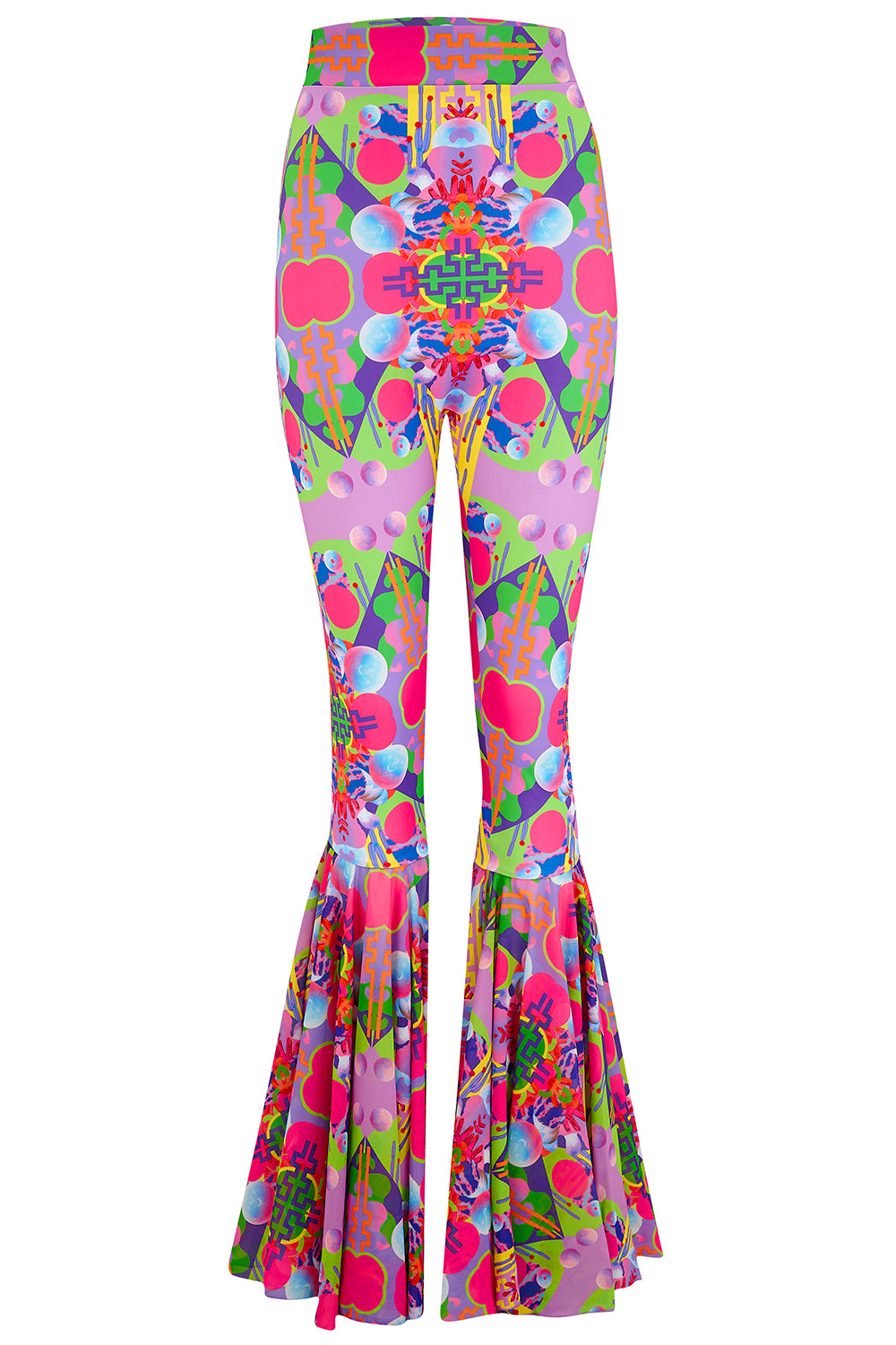 Pink High Waisted Bell Bottom Trousers